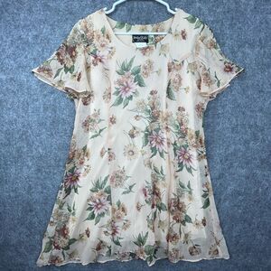 Vintage Michael B Ltd Dress Womens 10P Peach Y2K Romantic Sheer Summery Girly